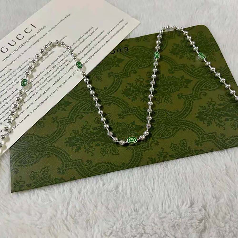Gucci Women Interlocking G Boule Chain Necklace