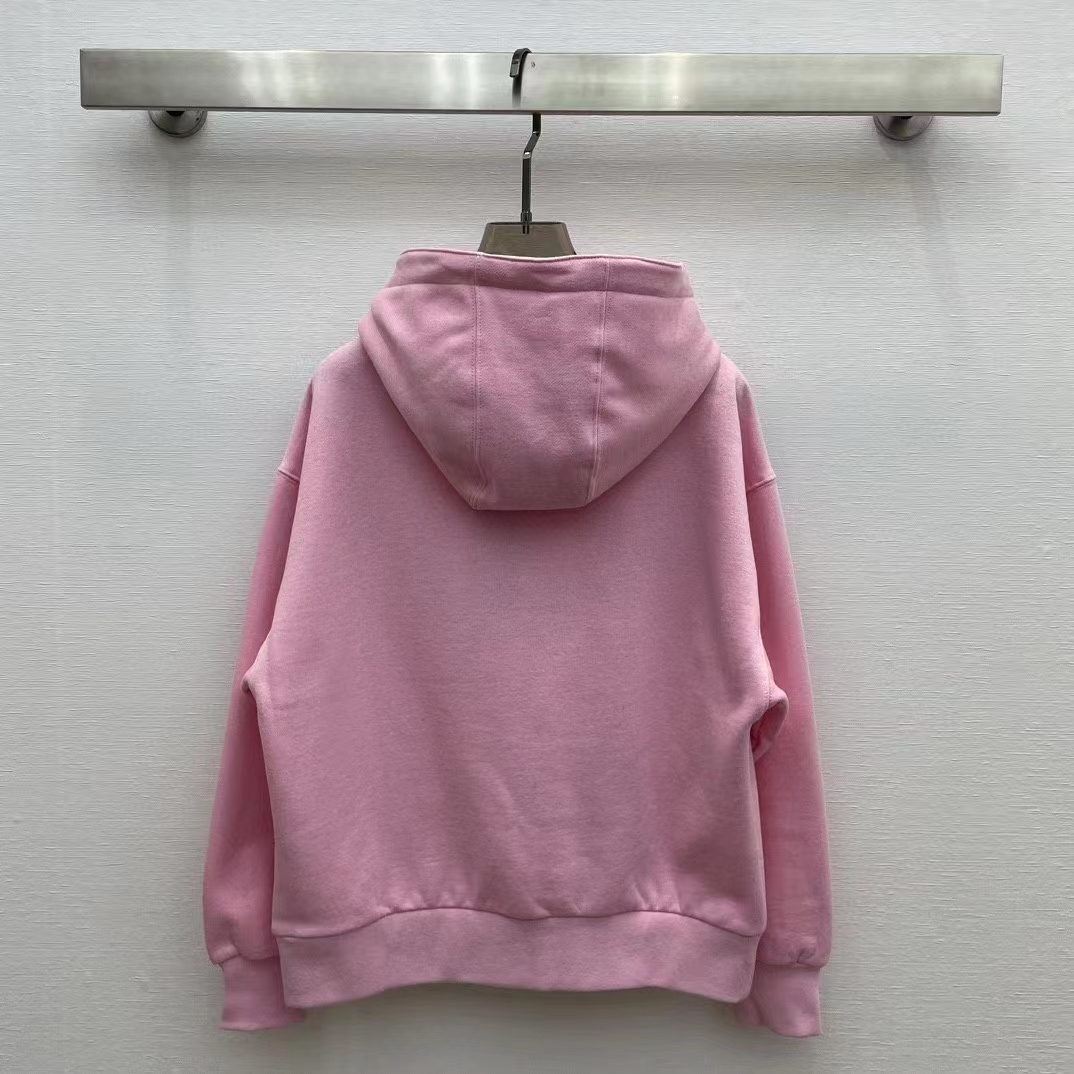 Gucci Women GG Hooded Sweatshirt Embroidery Firenze 1921 Drawstring Closure Dropped Shoulder Long Sleeves