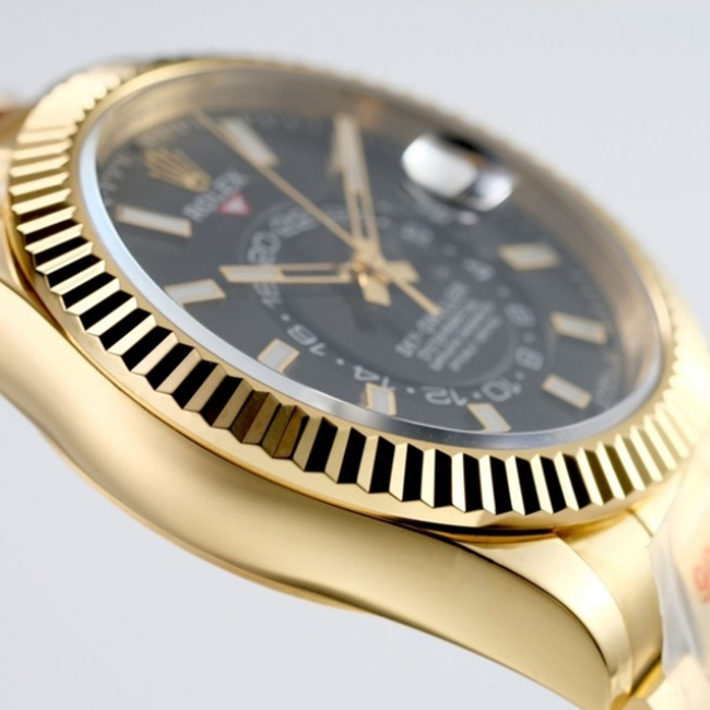 Rolex Sky-Dweller Gold Black Index Dial 42mm