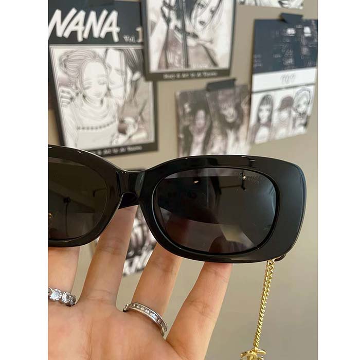 Chanel Women CC Square Sunglasses Acetate Black Ref.5487 C622/S8, A71510 X02016 S2218