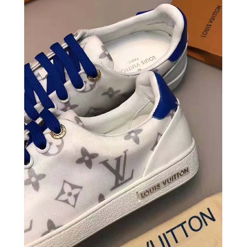 Louis Vuitton LV Women LV Frontrow Sneaker in Monogram-Print Textile-Blue