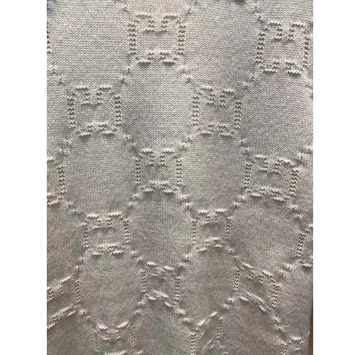 Gucci Women GG Wool Sweater Cream Crewneck Dropped Shoulder Long Sleeves