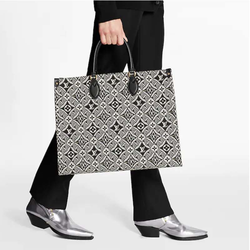 Louis Vuitton LV Unisex Since 1854 OnTheGo GM Tote Gray Cowhide Leather
