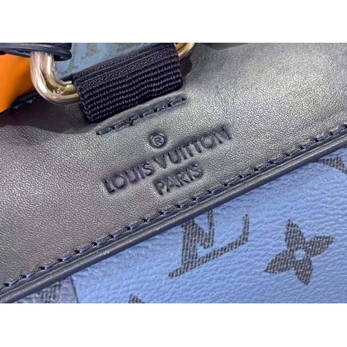 Louis Vuitton LV Unisex Christopher MM Backpack Abyss Blue Monogram Aquagarden Coated Canvas