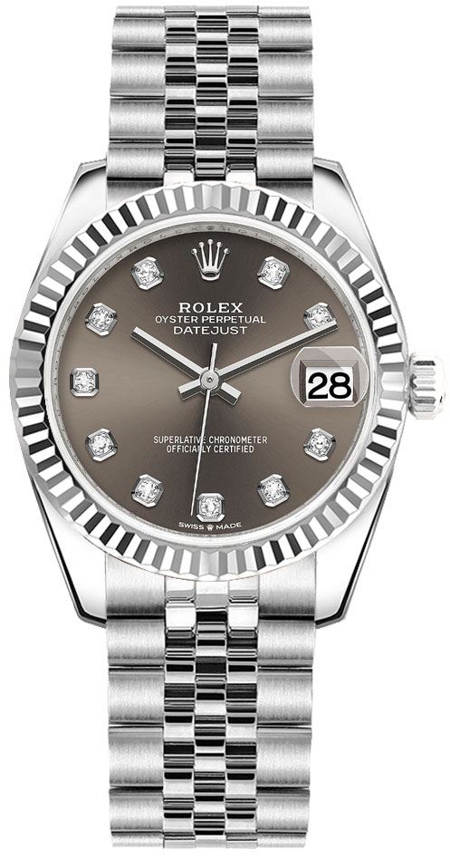 Rolex New Datejust 31Dark Grey Diamond, Steel & White Gold, 278274