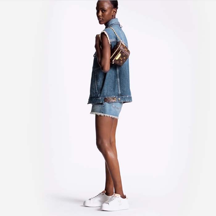 Louis Vuitton Unisex LV Time Out Sneaker Calf Leather Rubber Initials Monogram Flowers