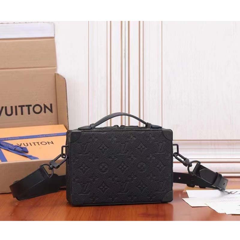 Louis Vuitton LV Unisex Handle Soft Trunk Black Taurillon Monogram Calf Leather