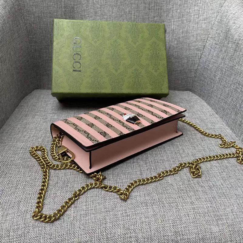 Gucci Women Double G Mini Bag Enamel Ice Cream GG Supreme Canvas