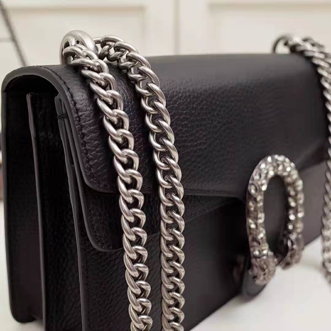 Gucci GG Women Dionysus Small Shoulder Bag in Tiger Head with Crystals-Black