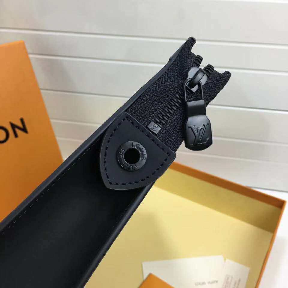 Louis Vuitton LV Unisex Pochette Voyage MM Bag in Monogram Eclipse Coated Canvas