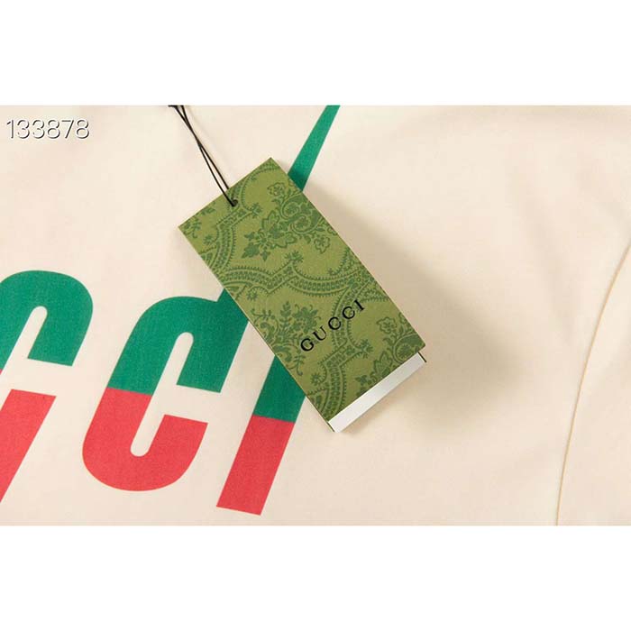 Gucci Women GG T-Shirt Gucci Blade Print White Cotton Jersey Crewneck