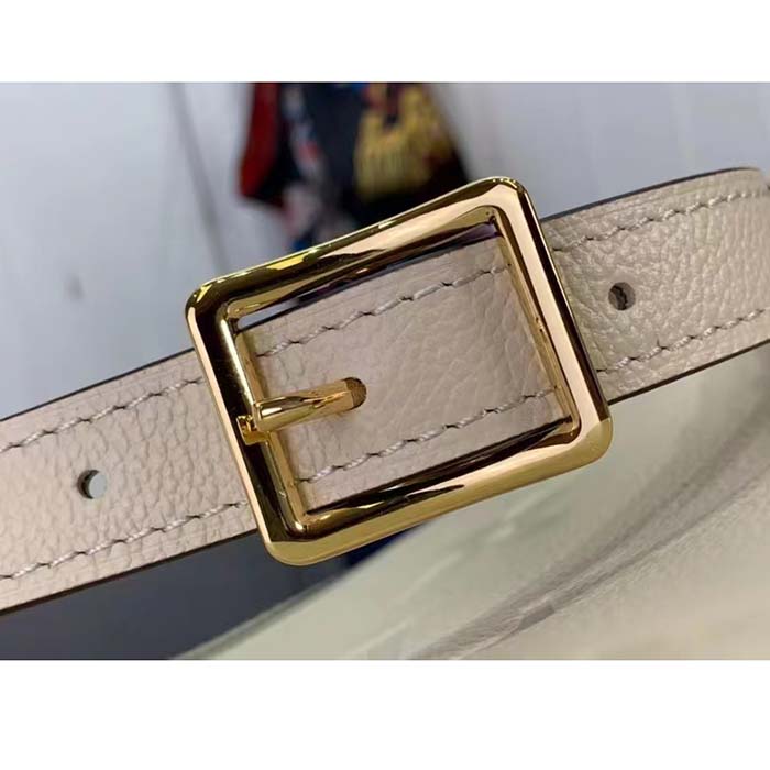 Louis Vuitton LV Women Loop Hobo Cream Monogram Empreinte Embossed Grained Cowhide Leather