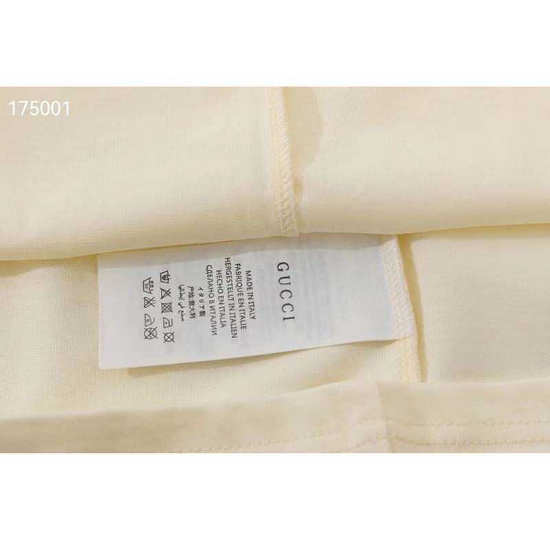 Gucci GG Men Gucci 100 Cotton T-Shirt White Cotton Jersey Crewneck Oversize Fit