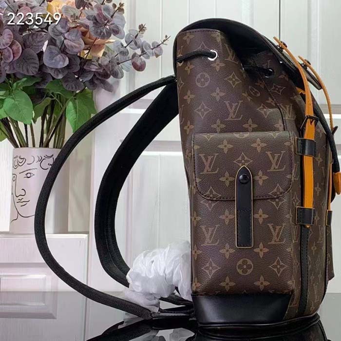 Louis Vuitton LV Unisex Christopher MM Backpack Radiant Sun Monogram Macassar Coated Canvas