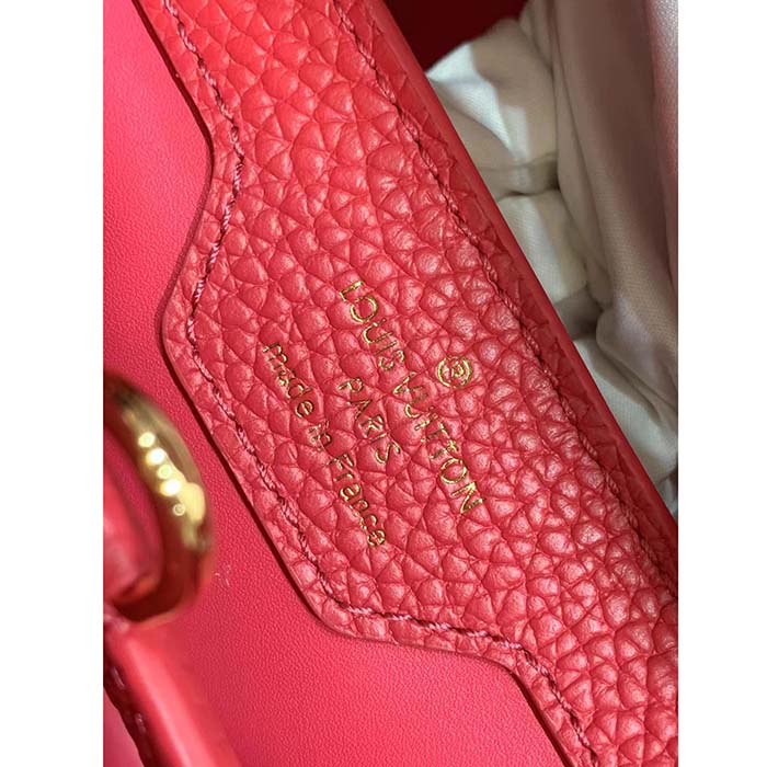 Louis Vuitton LV Women Capucines MM Handbag Rose Pink Taurillon Leather