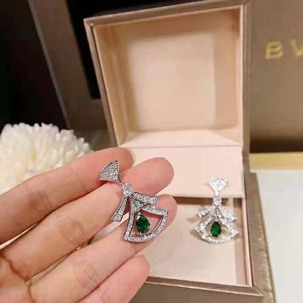 Bvlgari Women Divas Dream 18 KT White Gold Openwork Earrings