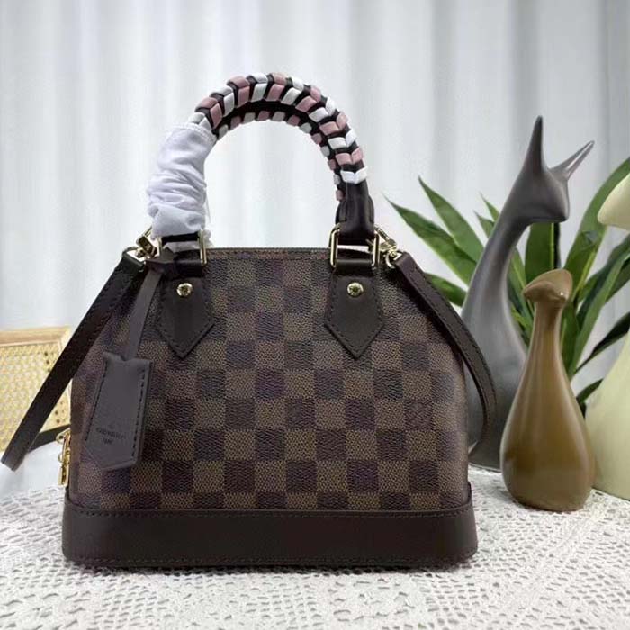 Louis Vuitton LV Women Braided Alma BB Brown Damier Ebene Coated Canvas