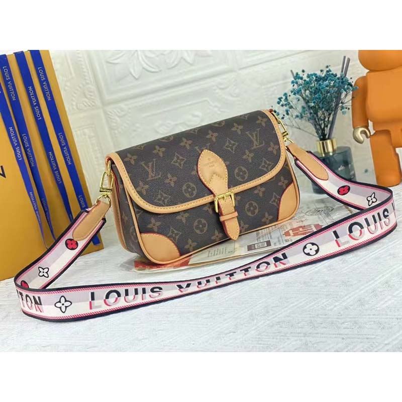 Louis Vuitton LV Women Diane Satchel Brown Monogram Coated Canvas Textile Lining