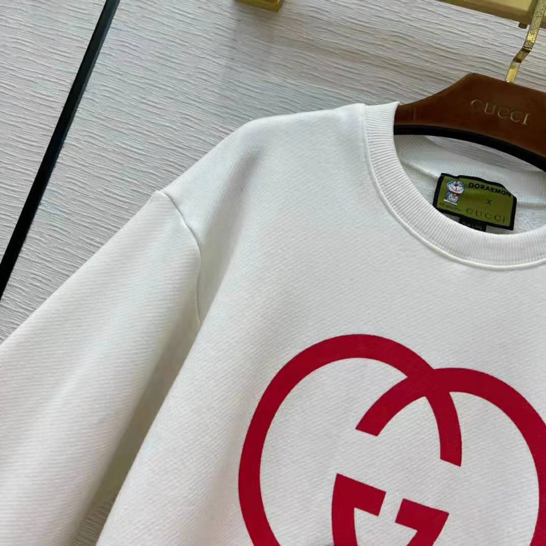 Gucci Men Doraemon x Gucci Cotton Sweatshirt Crewneck Oversized Fit-White