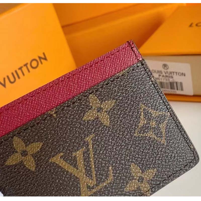 Louis Vuitton LV Unisex Card Holder Wallet Fuchsia Pink Monogram Coated Canvas