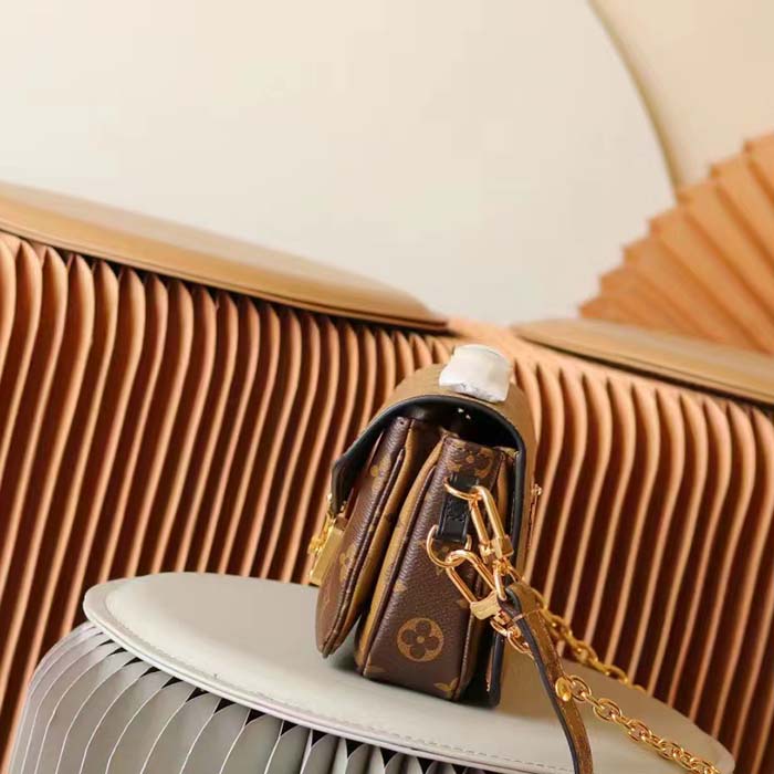 Louis Vuitton LV Women Pochette Métis Bag Brown Monogram Reverse Coated Canvas