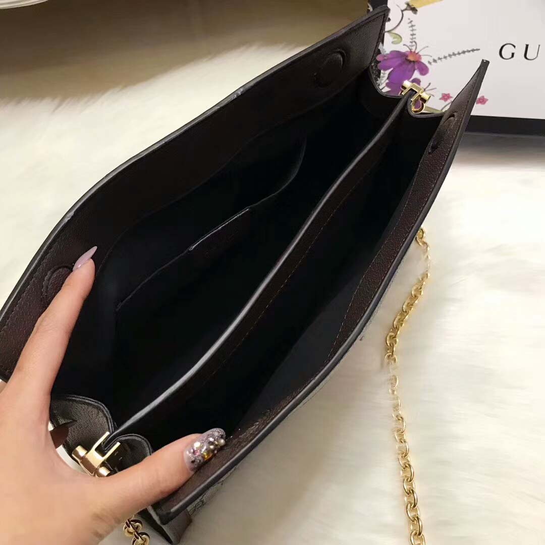 Gucci Ophidia GG Supreme Canvas Medium Shoulder Bag-Brown