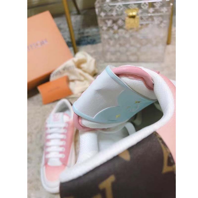 Louis Vuitton LV Women Charlie Sneaker Rose Clair Pink Recycled Rubber LV Initials