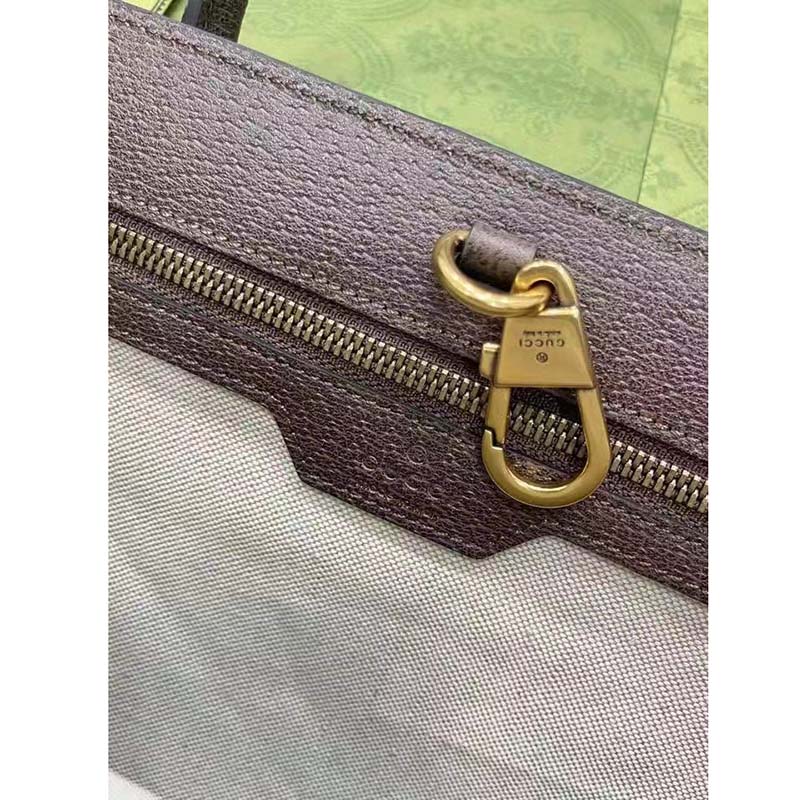 Gucci Unisex Tiger GG Small Tote Bag Beige Ebony GG Supreme Canvas