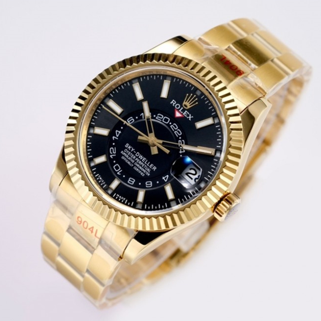 Rolex Sky-Dweller Gold Black Index Dial 42mm