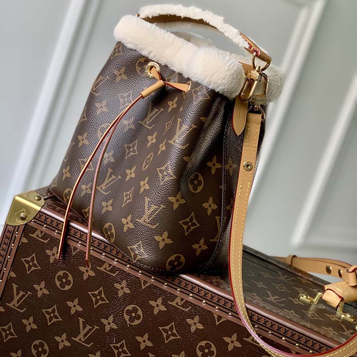 Louis Vuitton LV Women NéoNoé BB Bucket Bag Monogram Coated Canvas Shearling