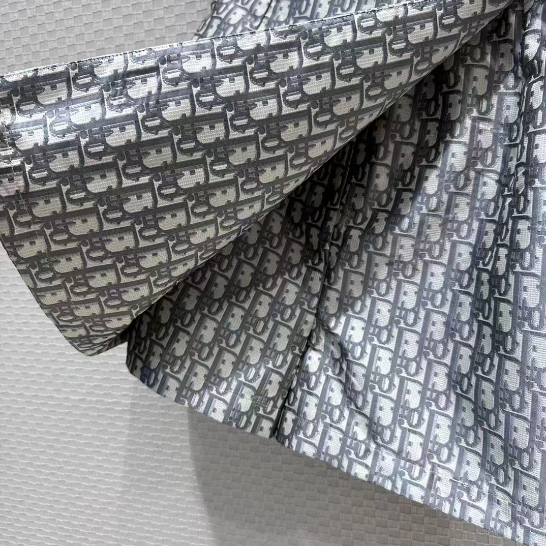 Dior CD Women Skort Gray Technical Taffeta Jacquard Dior Oblique Motif