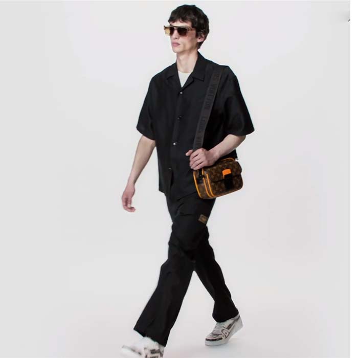 Louis Vuitton LV Unisex S Lock Messenger Brown Radiant Sun Monogram Macassar Coated Canvas