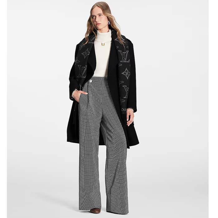 Louis Vuitton Unisex LV Mahina Flight Mode Scarf Black Cashmere Wool M77902