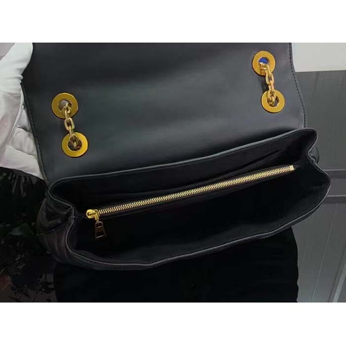 Louis Vuitton LV Women New Wave Chain Bag GM Black Quilted Smooth Calf Leather