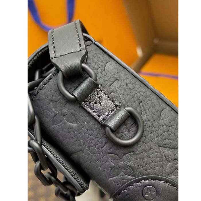 Louis Vuitton LV Unisex Steamer Wearable Wallet Black Embossed Cowhide Leather