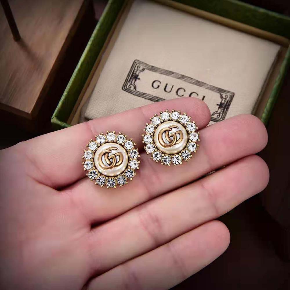 Gucci Women GG Marmont Flower Stud Earrings