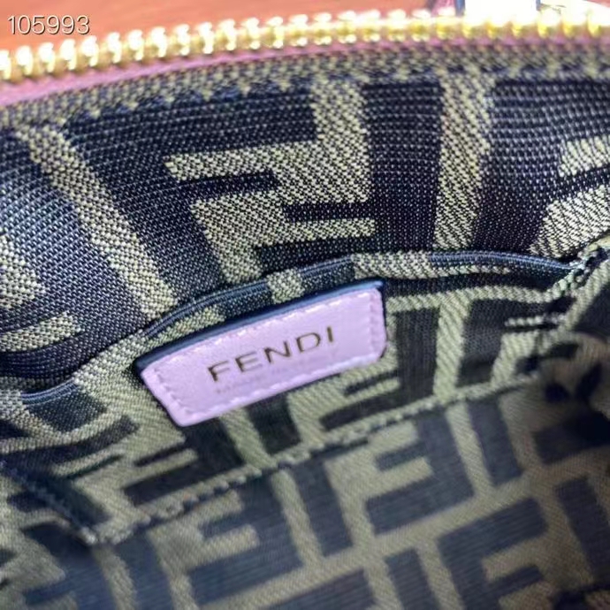 Fendi Women FF By The Way Mini Small Boston Bag Light Pink Leather