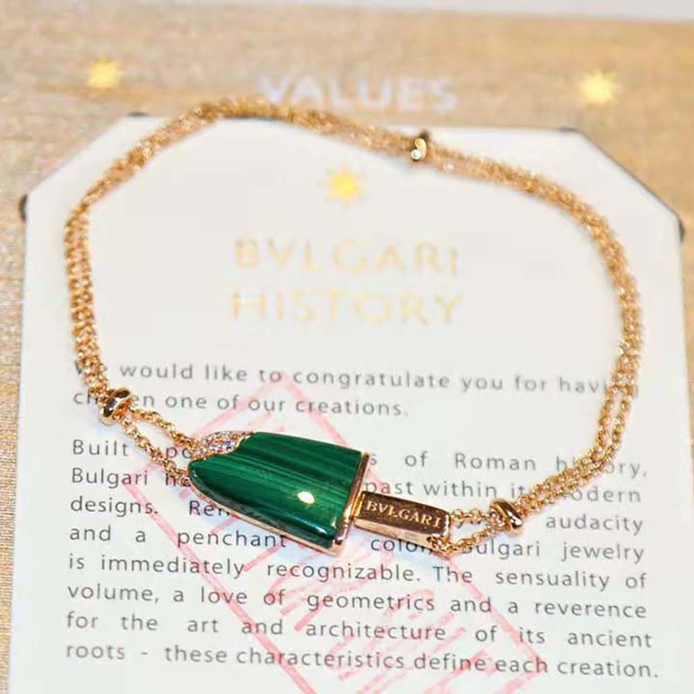Bvlgari Women BVLGARI BVLGARI Gelati 18 KT Rose Gold Soft Bracelet-Green