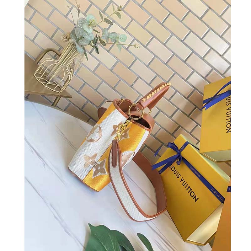 Louis Vuitton LV Women Capucines BB Handbag Yellow Calfskin Canvas