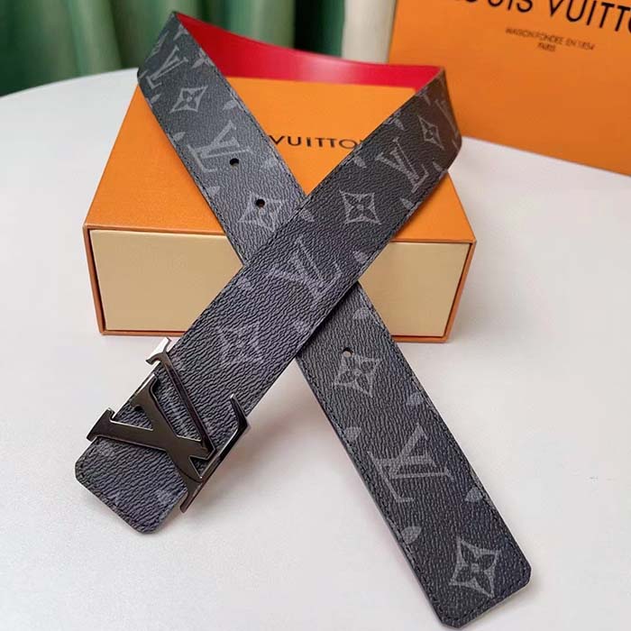 Louis Vuitton Unisex LV Initiales 40MM Reversible Belt Monogram Eclipse Canvas Front