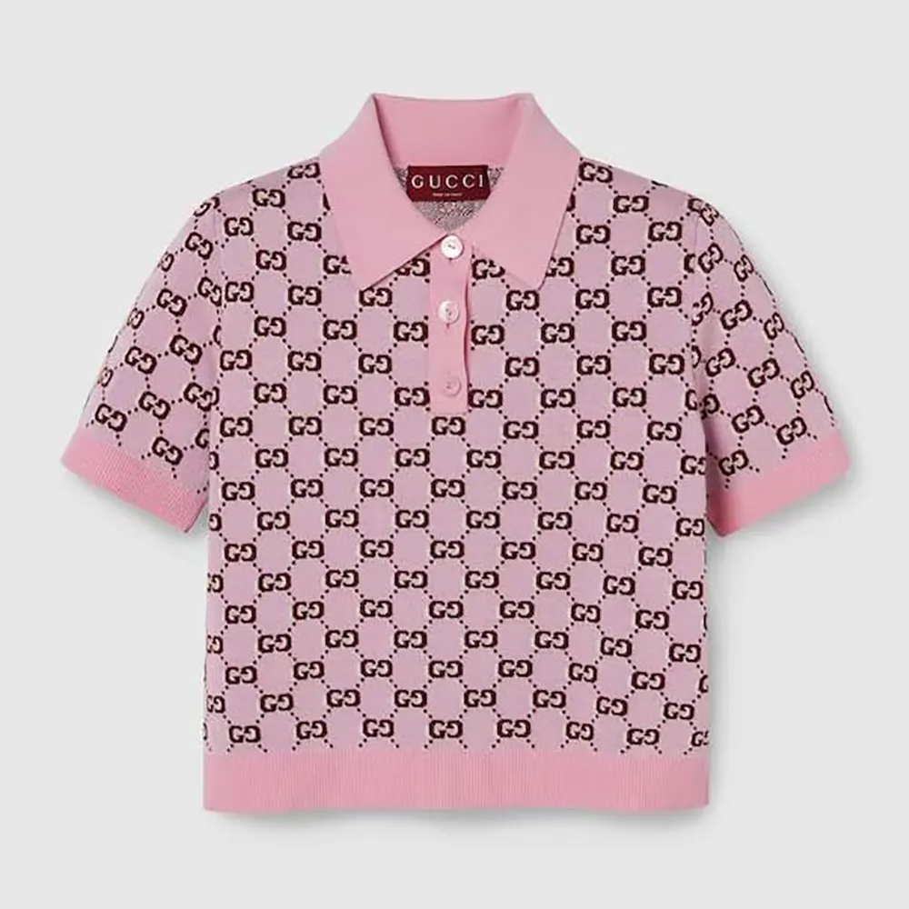 Gucci Women Wool Jacquard Polo Top with GG Shadow 798132XKD8R5283