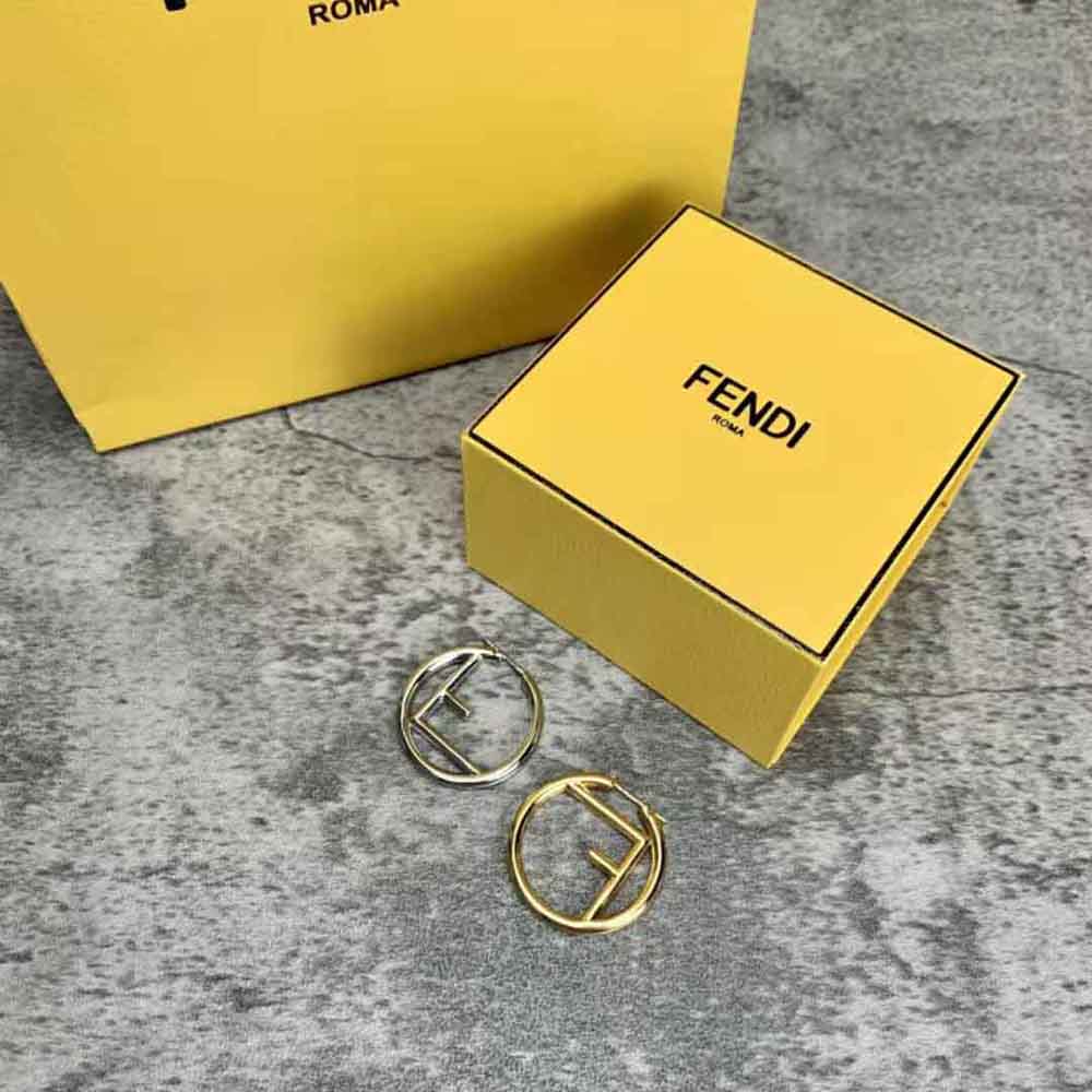 Fendi Women F Is Fendi Earrings Gold and Palladium Earrings
