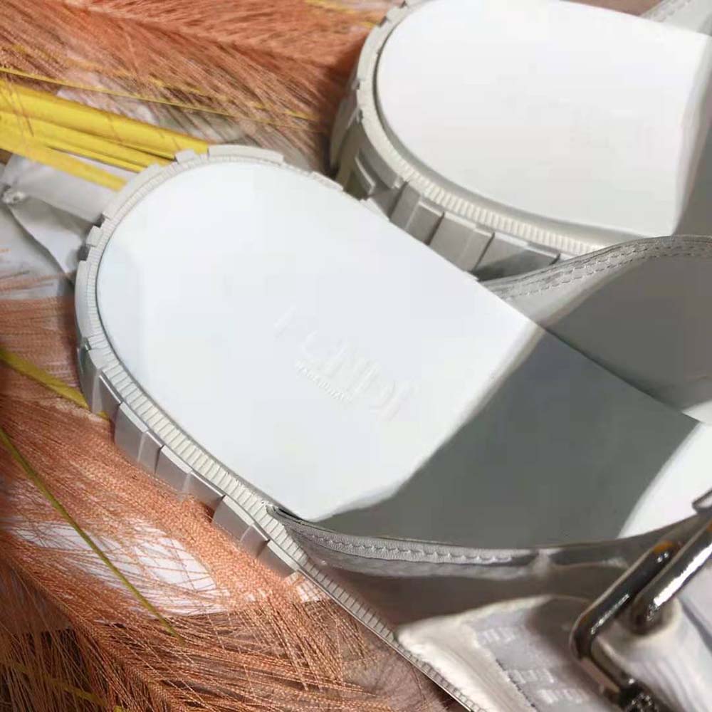 Fendi Women Sandals White Fabric Sandals