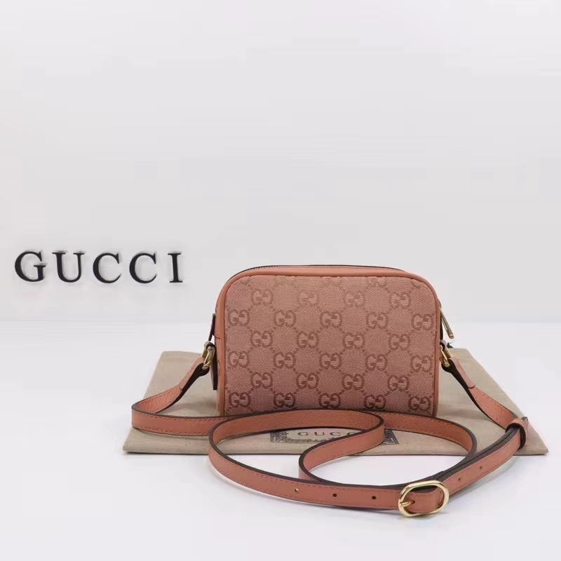 Gucci Women Ophidia GG Mini Bag Pink GG Canvas Double G Zip