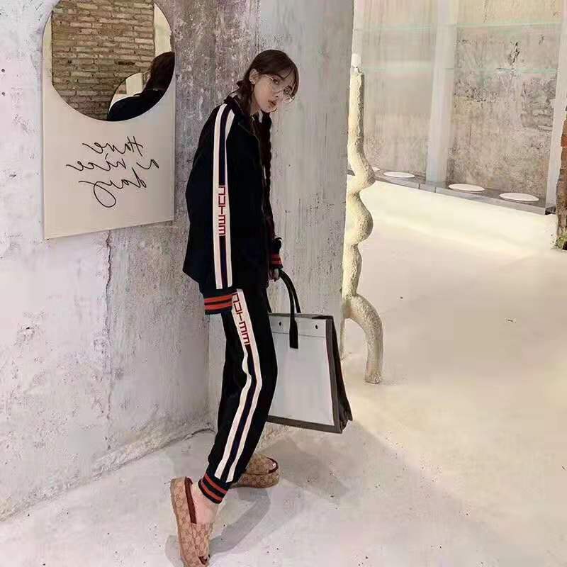 Gucci Women Technical Jersey Jacket-Black