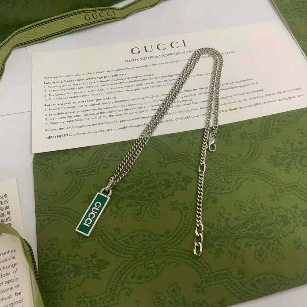 Gucci Women Necklace with Enamel Pendant