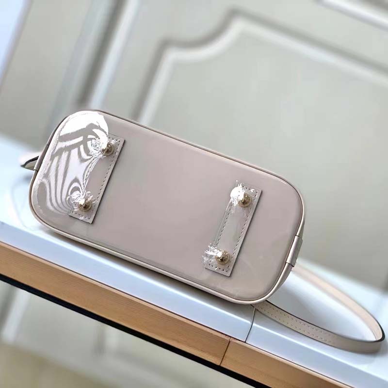 Louis Vuitton LV Women Alma BB Handbag Beige Damier Azur Coated Canvas