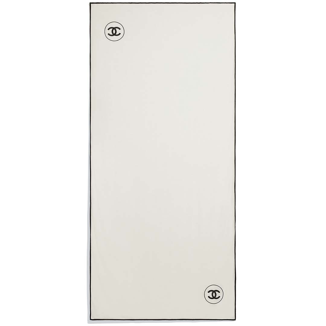 Chanel Unisex Stole Cashmere & Silk Scarf