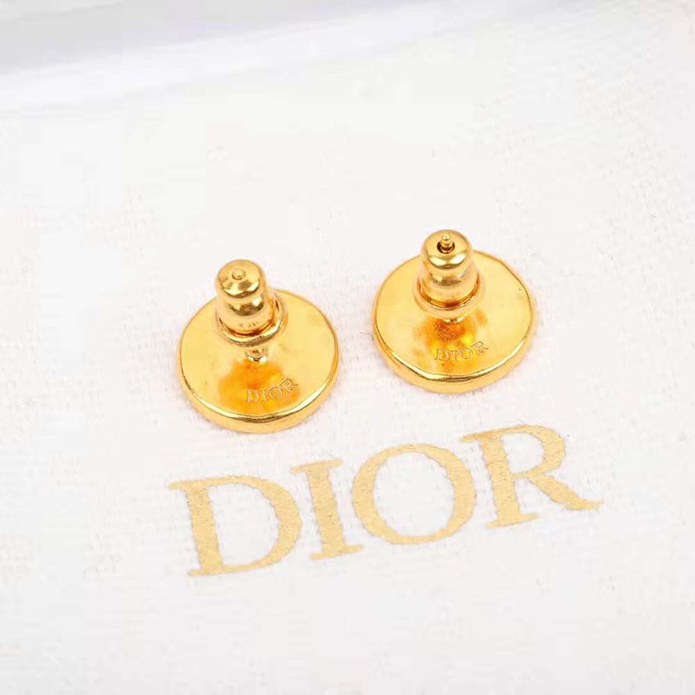 Dior Women 30 Montaigne Stud Earrings Gold-Finish Metal