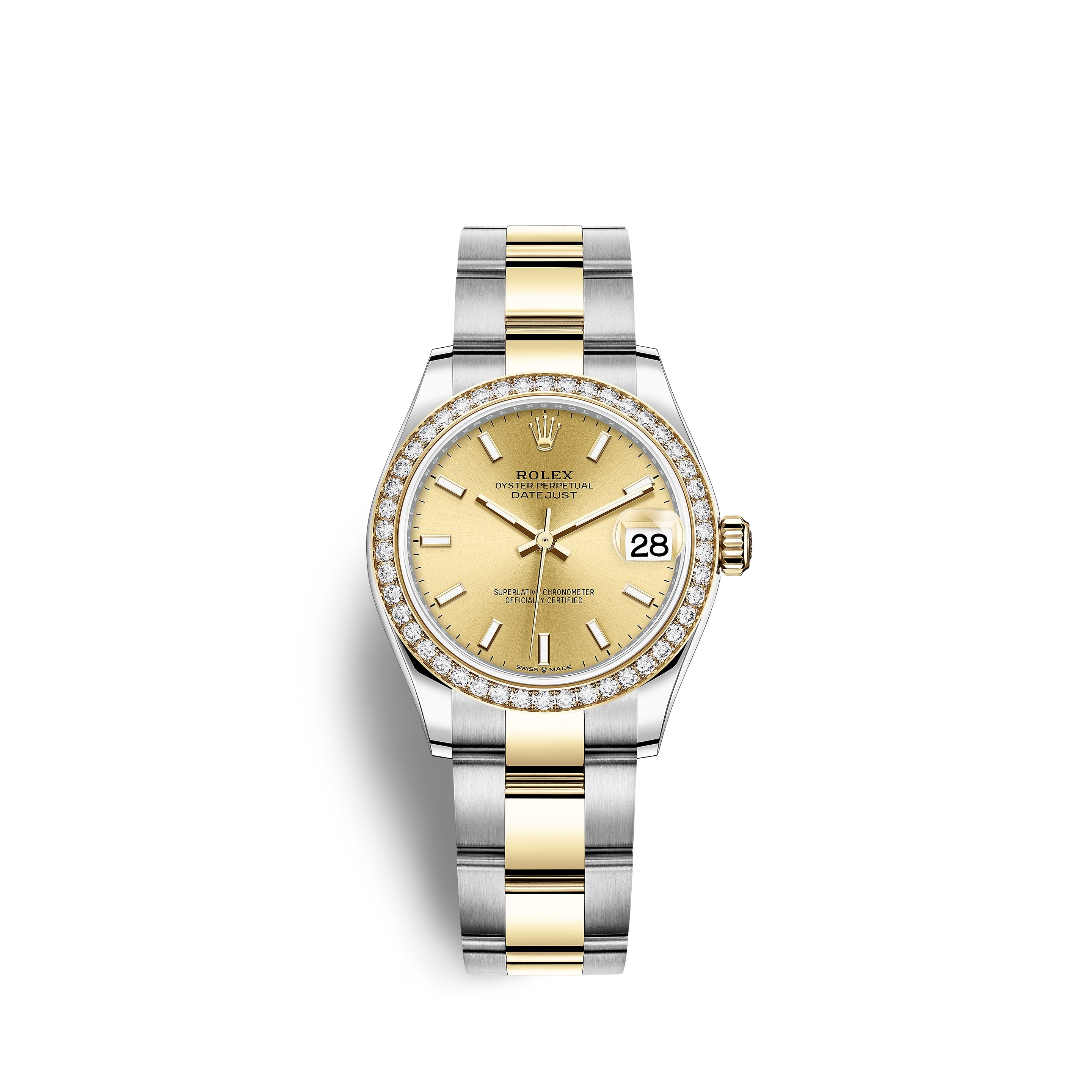 Rolex Datejust 31, Oystersteel, 18kt Yellow Gold and diamonds, Ref# 278383RBR-0013
